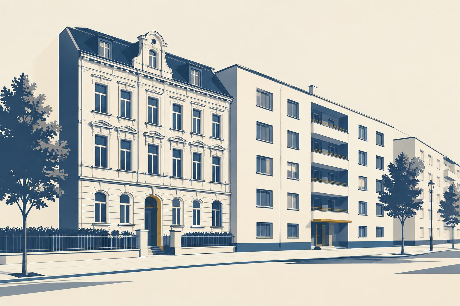 Illustration typischer Bebauung in Hannover-Kleefeld
