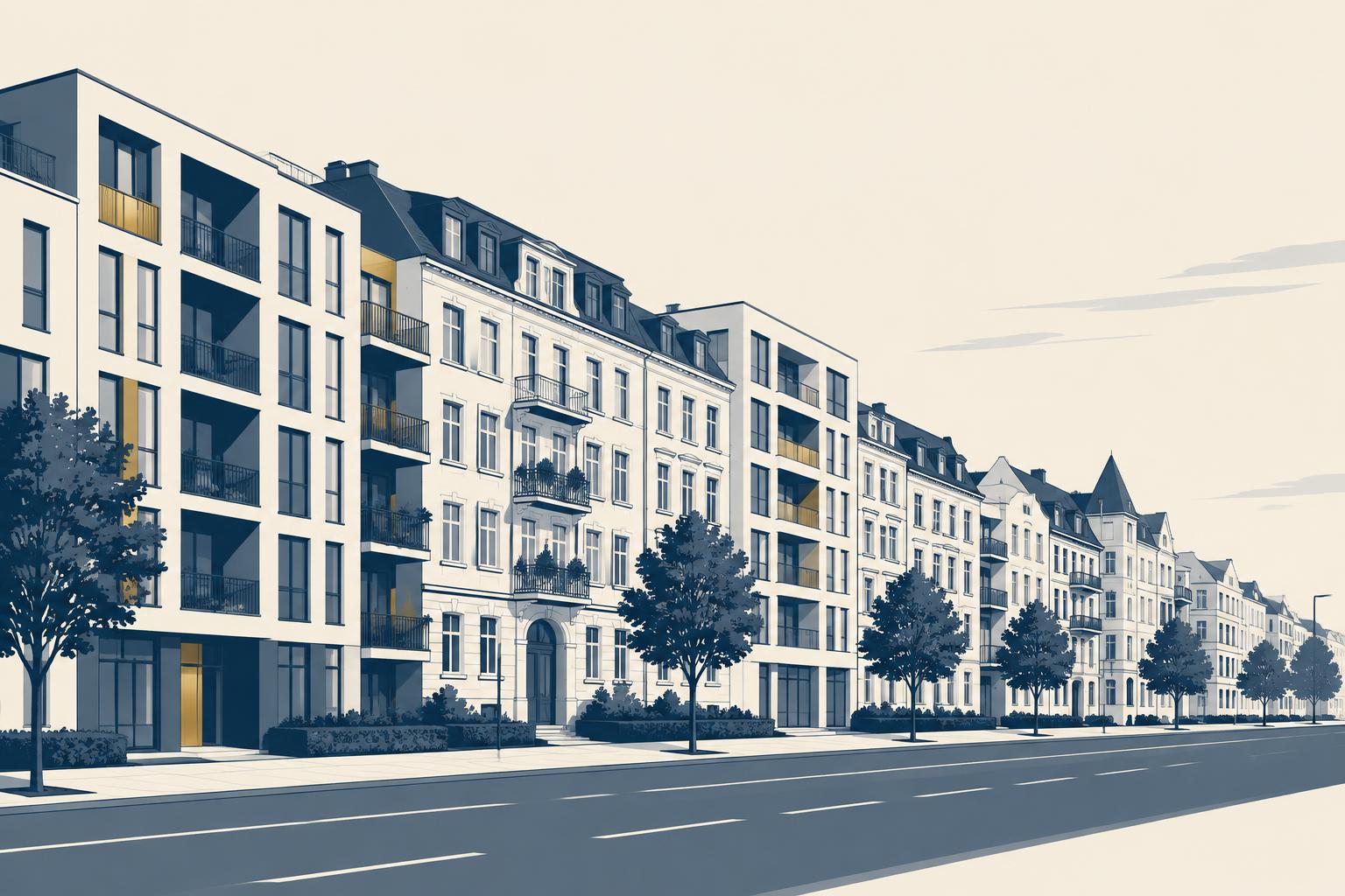 Illustration typischer Bebauung in Hannover-Vahrenwald